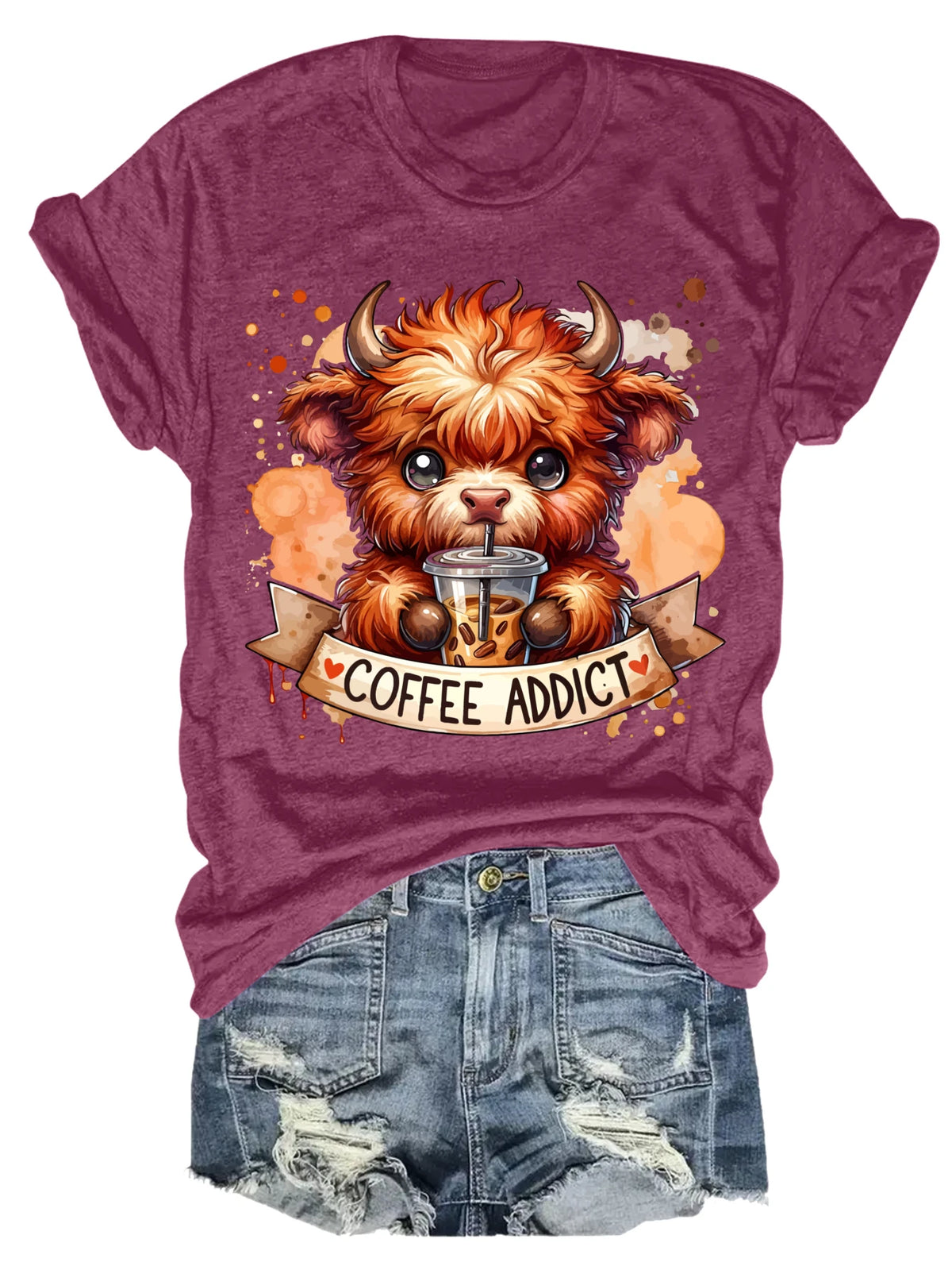Women's Plus Size Cute Bull & Coffee Tank Top