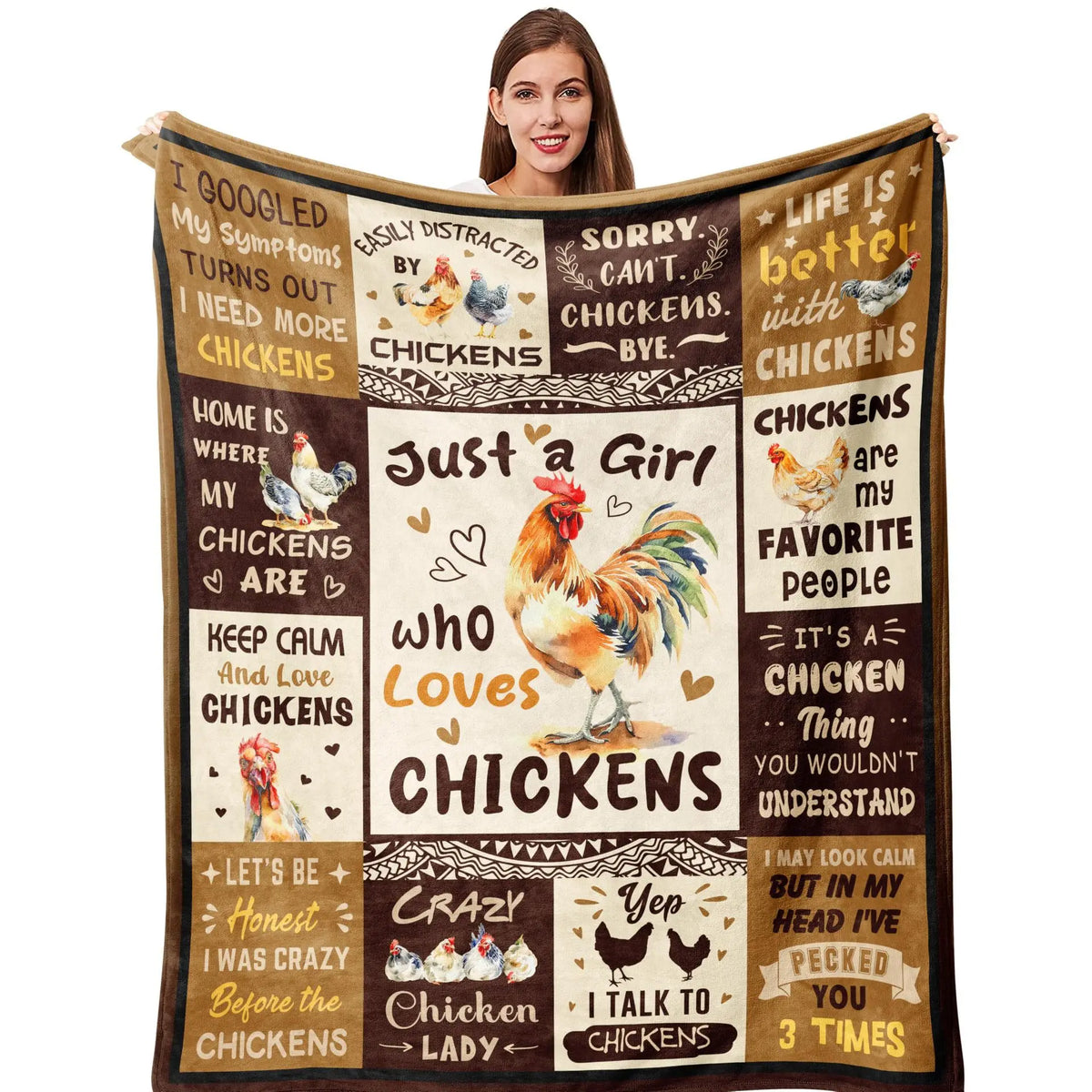 Highland Cow & Brown Floral Cozy Flannel Blanket | Farmhouse Throw