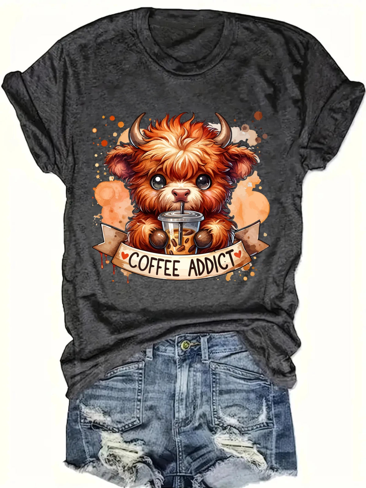 Women's Plus Size Cute Bull & Coffee Tank Top