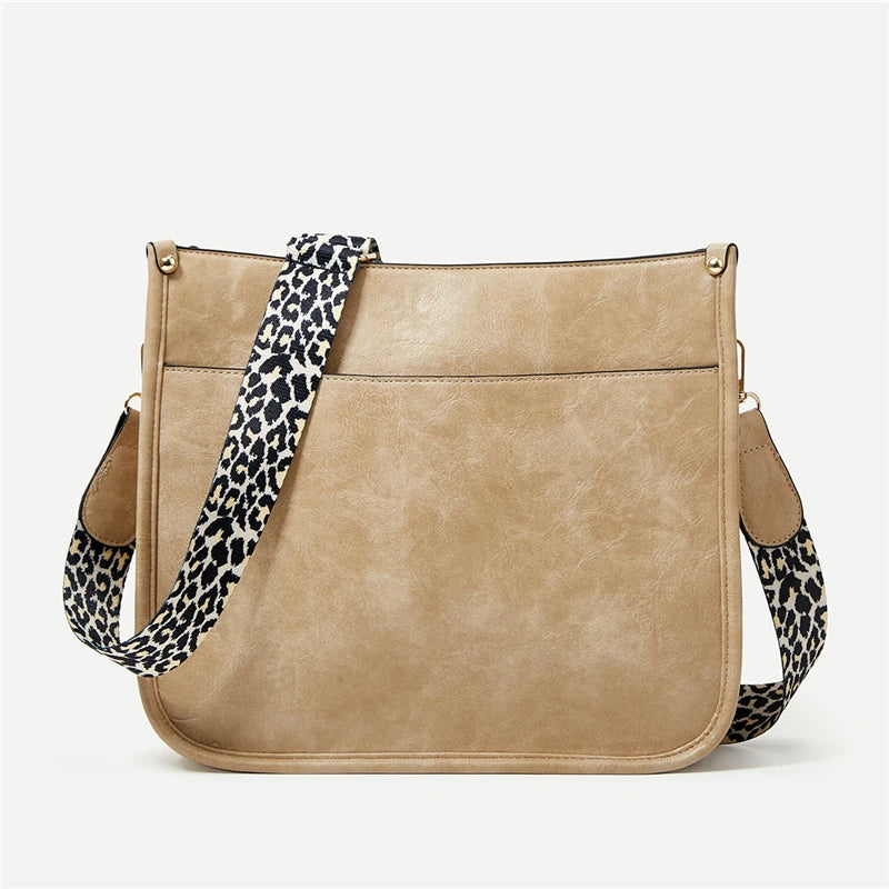 Women's Small PU Leather Crossbody Bag – Cute Fashion Messenger & Shoulder Purse with Trendy Cow Print and Leopard Straps