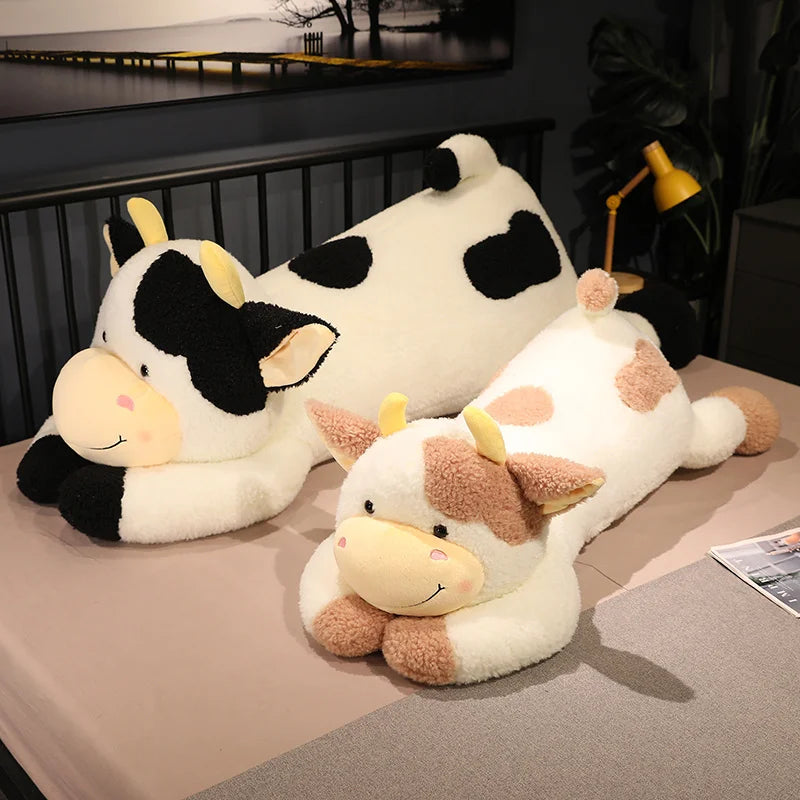 Giant Milk Cow Plush Pillow - Cute 90cm Stuffed Animal Toy