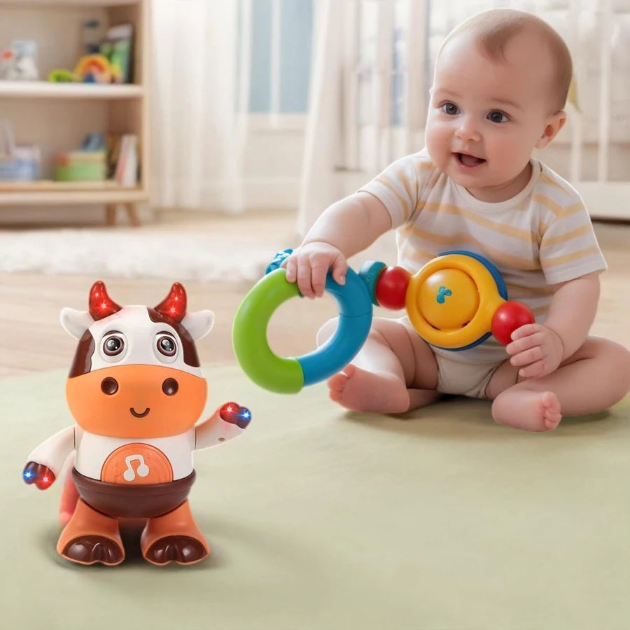 Interactive Dancing Baby Cow – Musical Electric Plush Toy