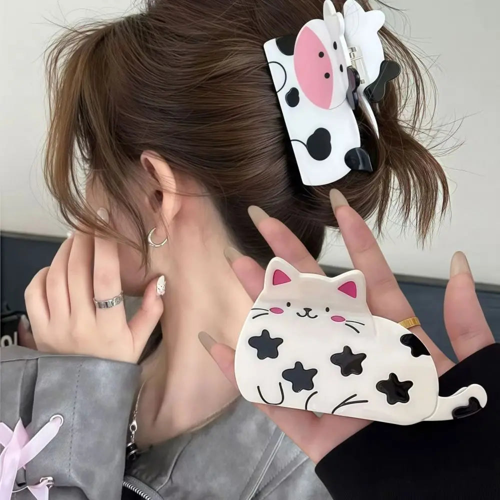 Aesthetic Cow & Dog Hair Claw Clip
