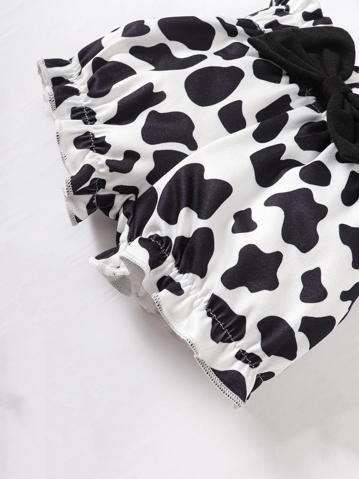 Newborn Sleeveless Romper & Cow Print Shorts 3-Piece Set