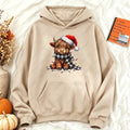 Cute Highland Cow Christmas Hoodie - Winter Holiday Pullover