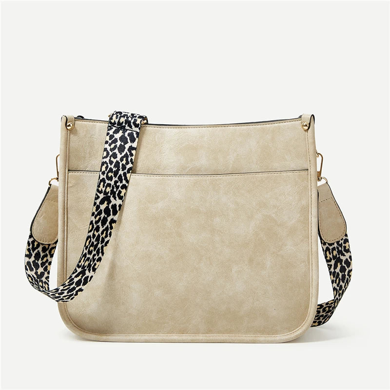 Women's Small PU Leather Crossbody Bag – Cute Fashion Messenger & Shoulder Purse with Trendy Cow Print and Leopard Straps