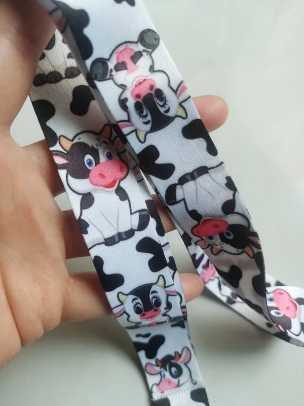 Cow Print Neck Strap ID Badge Holder