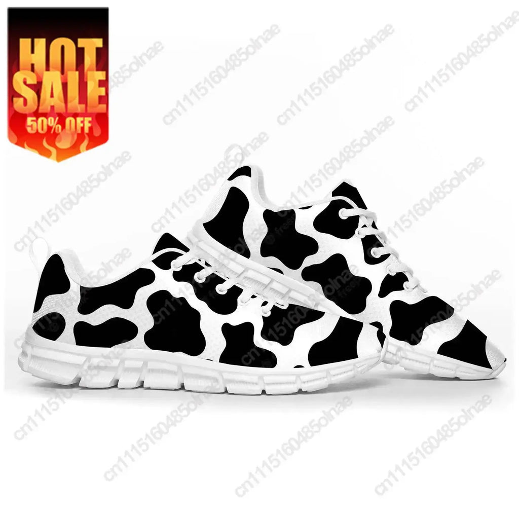 Cow Print 3D Sports Sneakers