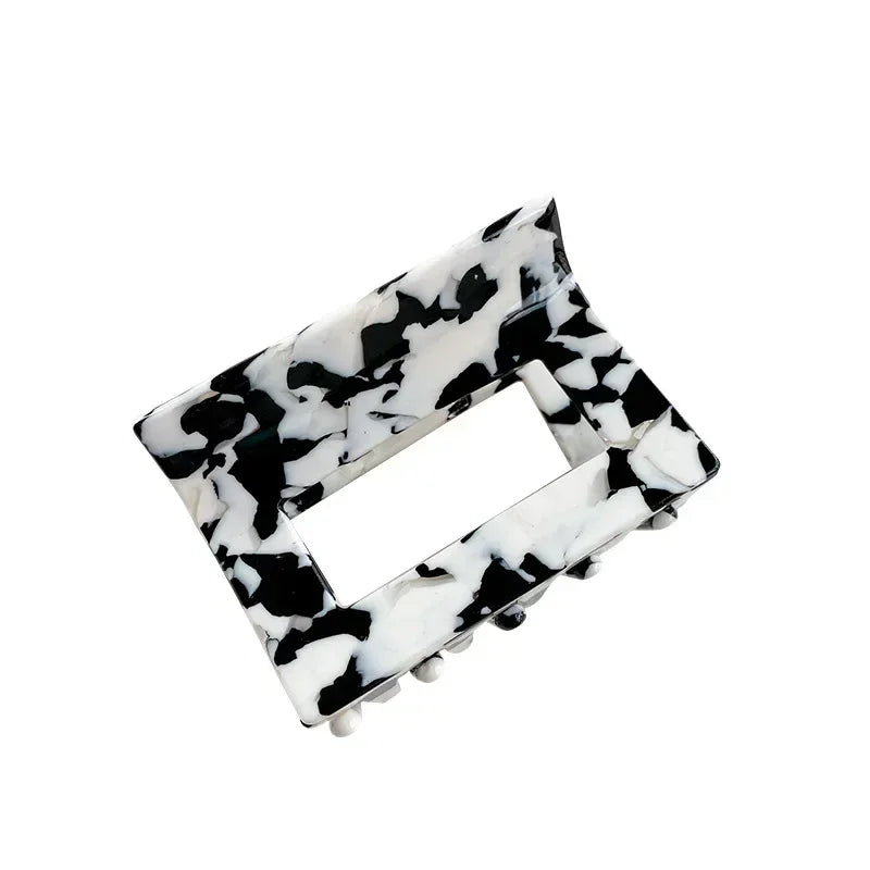 Cow Print Acetate Claw Clip - Black & White Hair Barrette
