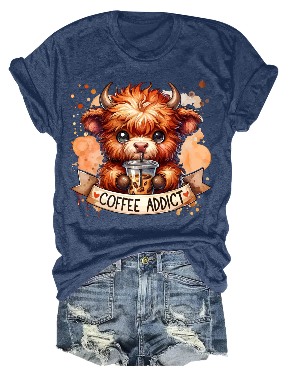Women's Plus Size Cute Bull & Coffee Tank Top