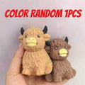 Highland Cow Cheese Squeeze Toy – Pop-Up Sensory Fidget