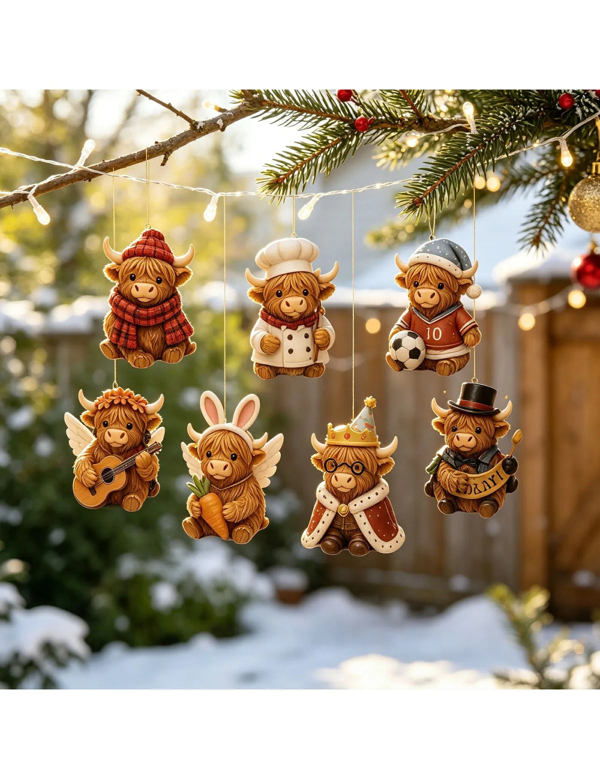 Highland Cow Christmas Countdown Ornament