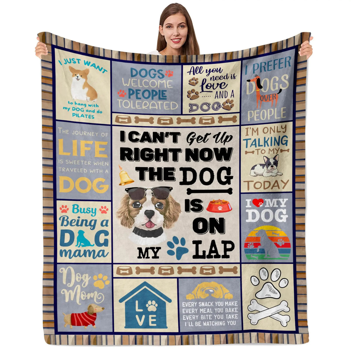 Highland Cow & Brown Floral Cozy Flannel Blanket | Farmhouse Throw