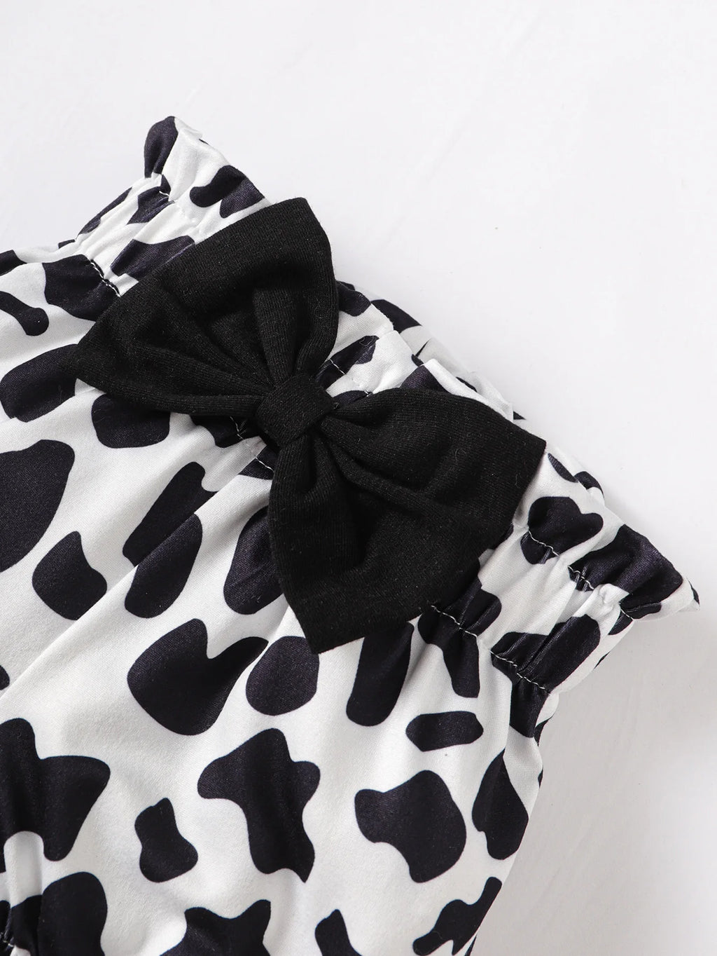 Newborn Sleeveless Romper & Cow Print Shorts 3-Piece Set