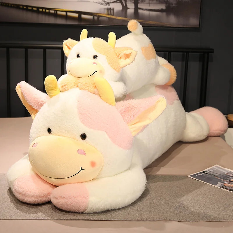 Giant Milk Cow Plush Pillow - Cute 90cm Stuffed Animal Toy