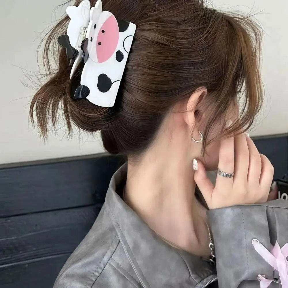 Aesthetic Cow & Dog Hair Claw Clip