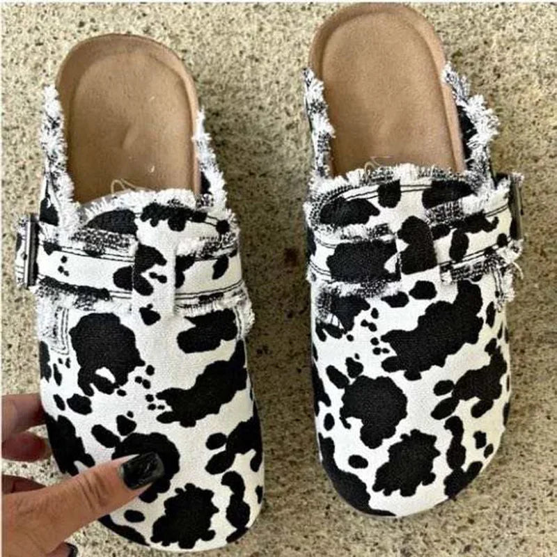 Women's Western Canvas Mule Clogs