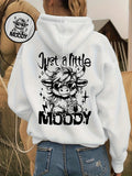Western Cow Print Letter Graphic Pullover Hoodie