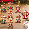 Hand-Painted Highland Cow Wooden Ornaments (8-Piece Set)