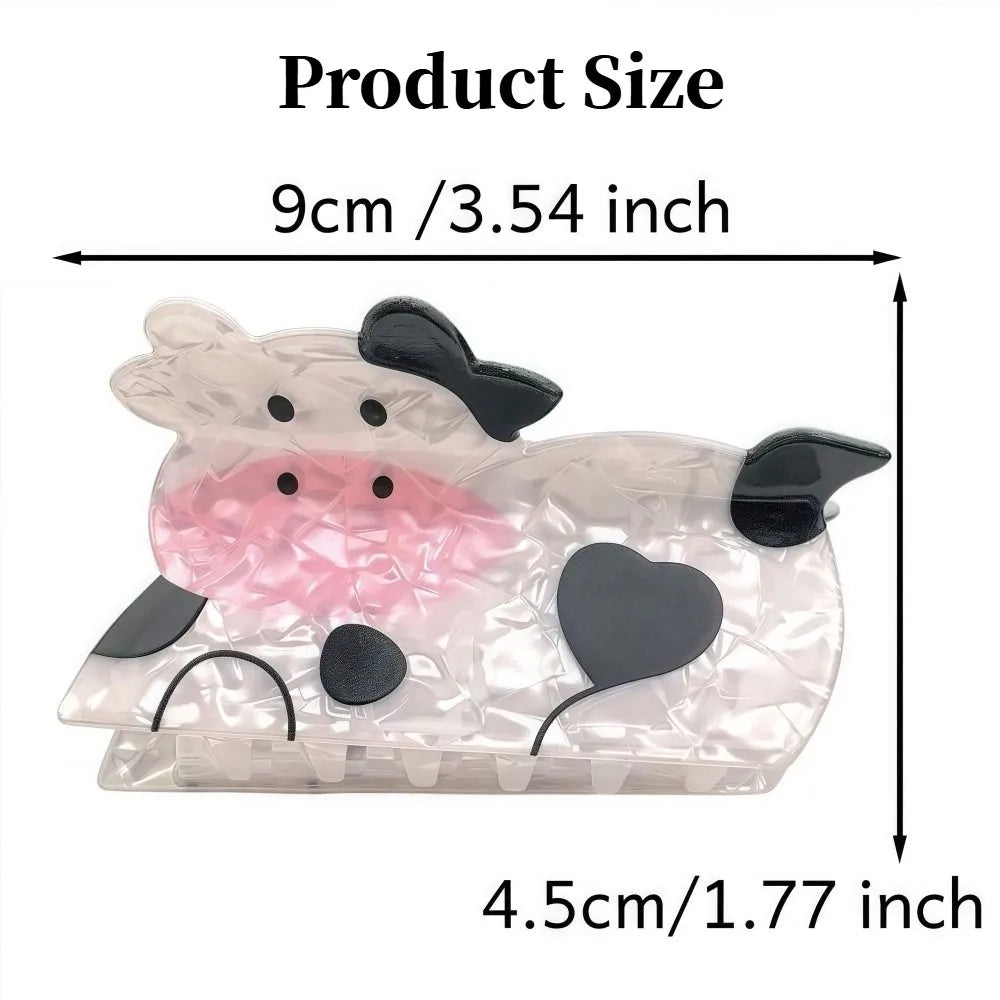 Aesthetic Cow & Dog Hair Claw Clip